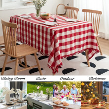 Buffalo Plaid Tablecloth Rectangular 60x84 in Red White
