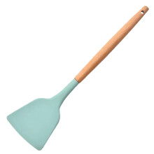 Heat-Resistant Silicone Shovel with Beech Wood Handle