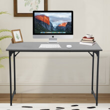 Escritorio rectangular moderno negro para ordenador, 48"