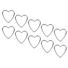 Pack Of 10 Metal Heart Rings For Creative Crafting-50mm