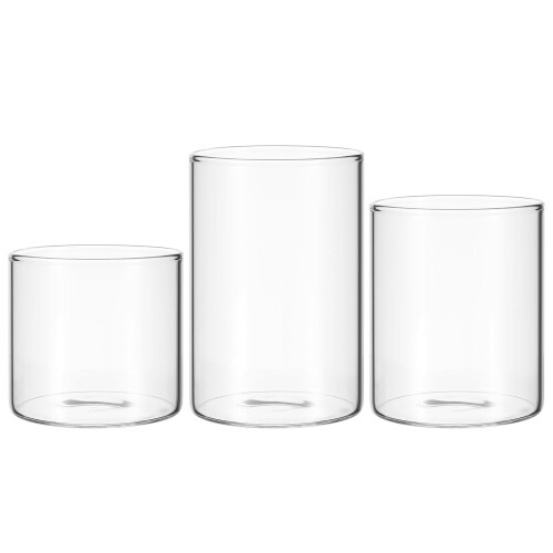 Set of 3 Glass Tea Light Candle Holders