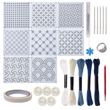 Beginner Friendly Embroidery Set Includes PET Stencil Fabric-A
