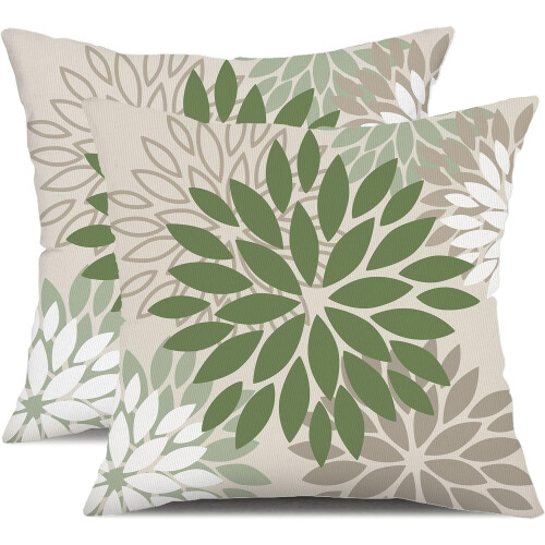 Fodere per cuscini impermeabili verde militare, set da 2 (50x50 cm)