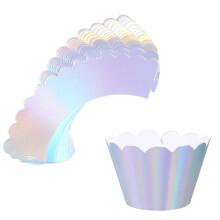 Envoltorios iridiscentes para cupcakes arcoíris (24 unidades)