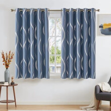 Stone Blue Microfiber Blackout Curtains 52" W x 84" L, 2