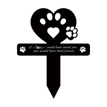 Croix commémorative personnalisée pour animaux de compagnie - Stèle funéraire extérieure en acier