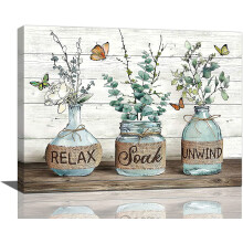 Rustic Cotton 'Relax Soak Unwind' Canvas Art 12 x 16 in