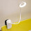 (White) Led Clip-on Reading Lamp Dimmable Eye Protection Table Lamp 26-27s 3