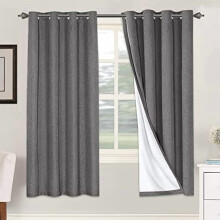 Linen Look Blackout Curtains 52x96 in, 2 Panels