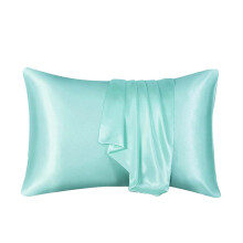 Luxuriöser Satin-Kissenbezug, hellblau, 50 x 75 cm