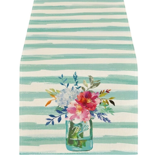 Linen Table Runner 13 x 71 Inch Mint Green