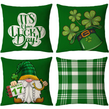 St. Patrick's Day Pillow Covers16x16Green Shamrock Lucky