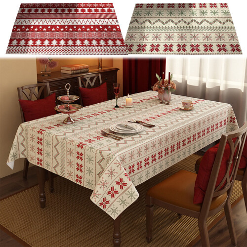 Vintage White Tablecloth for Dining & Outdoor Use