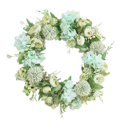 Artificial Peony Flower Wreath 40cm Silk