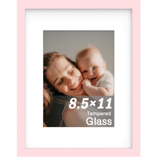 Vit träram 8,5x11 med HD-härdat glas