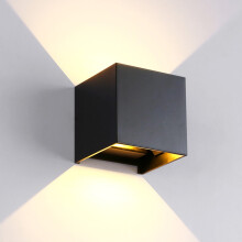 Applique da esterno con luce verso l'alto e verso il basso, applique quadrate, lampada da parete a LED in alluminio impermeabile, lampada da parete a