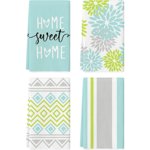 Boho gestreepte keukendoeken set van 4