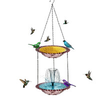 Mangeoire à oiseaux et bain-marie suspendus de fontaines-Violet