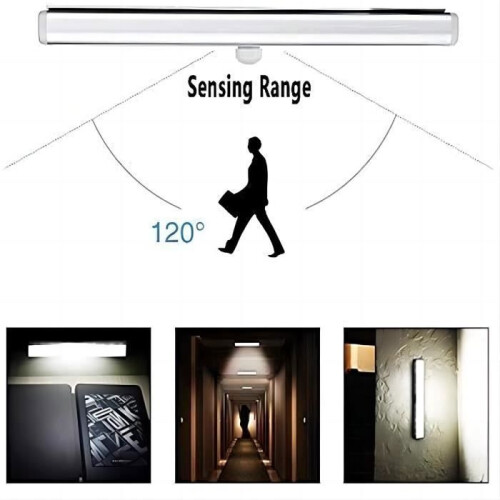 Set van 3 LED-lampen - Merkloos - USB oplaadbaar - Magnetisch - Bewegingssensor - Wit 2