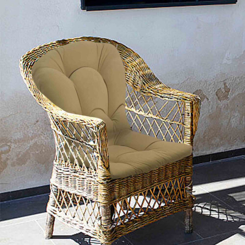 U-Shape Tufted Seat Cushions for Wicker Chairs 2 pcs 1