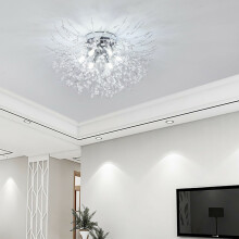 Silver Firework Crystal Chandelier 6-Bulb 60cm