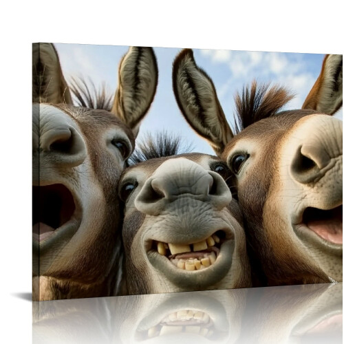 Esel-Selfie-Leinwandbild