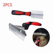 MesaSe 2-Piece Dog Grooming Set: Undercoat Rake & Flea Comb