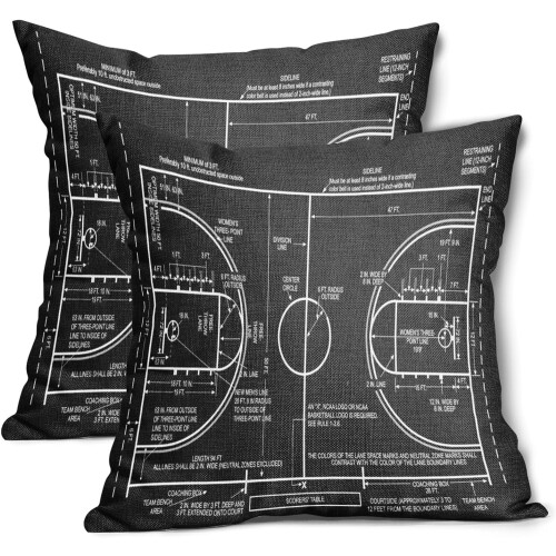 Fodera per cuscino da basket 45x45 cm in cotone e lino