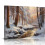 Εκτύπωση σε καμβά Winter River Forest Τοπίο Τέχνη 24x36 1