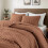 Burnt Orange Geometric Quilt Set Queen 1