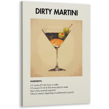 Vintage Dirty Martini Canvastavla 30x43 cm