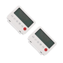2Pcs Multifunctional White Digital Alarm Clock for Home and Travel Use