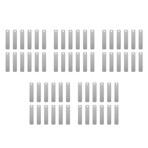 125Pcs Silver Rectangle Blank Tags Metal for Stamping Craft Durable
