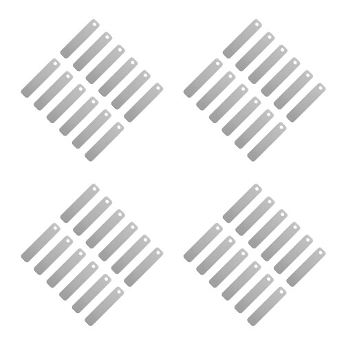 100Pcs Rectangle Stainless Steel Blank Tags for Engraving Luggage Pets