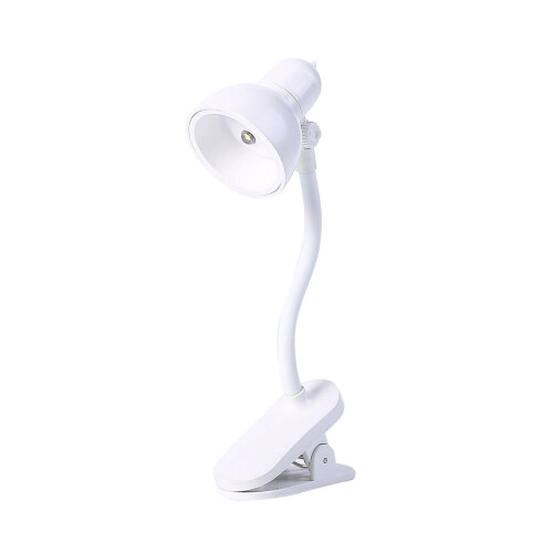 Mini luminária de mesa com clipe e haste flexível