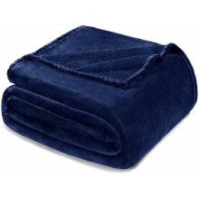 Couverture polaire bleu marine, format king size, 229 x 264 cm