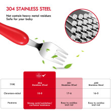Lehoo Castle Toddler Cutlery 6pcs Stainless Steel Kids Childrens Cutle