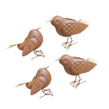 4 stuks weerbestendig ijzeren vogelbeeldje desktop ornament
