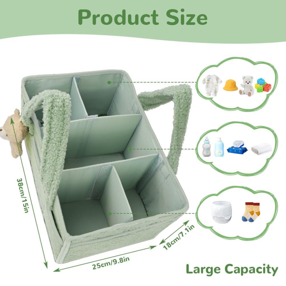 Hagot Nappy Caddy Large Capacity Foldable Travel Diaper Organizer With