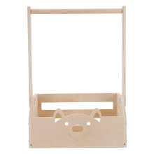 Portable Wooden Dog Clothes Storage Rack Khaki Small Dog Closet