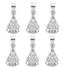 6Pièces Connecteur Pendentif Argenté Cuivre Pour DIY