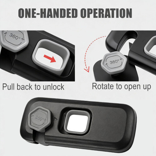 Child Proof Refrigerator Lock, Black, 2 Pack 2