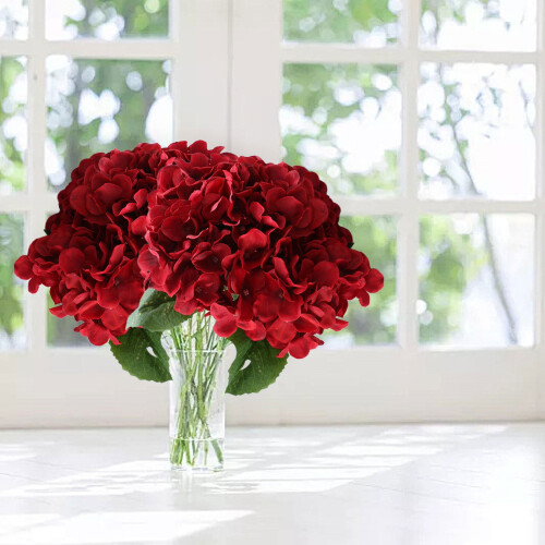 Buchet de flori artificiale cu hortensii de mătase de 33 cm 1