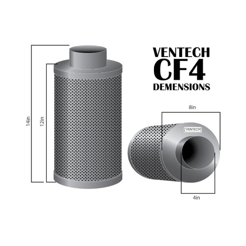 Carbon Charcoal Odor Control Filter 4 x 12 inch 210 CFM 2