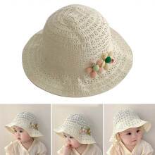 (Khaki) Fashionable Infants Fisherman Hat Trend Baby Basin Caps Sun Protections Sunhat Girls Bucket Caps for Summer Daily Wear White