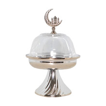 Middle Eastern Style Snacks Serving Platters-Silver high