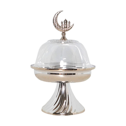 Middle Eastern Style Snacks Serving Platters-Silver high
