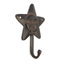 Artistic Iron Wall Hook Featuring Playful Sun And Star-Star