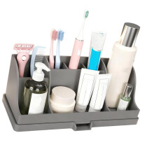 Multipurpose Rubber Countertop Holder With Dividers Ideal-Gray