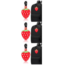 3Pcs PVC Red Luggage Tag Set for Travel Suitcases Handbag Identifier